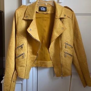 NWOT mustard yellow biker jacket.